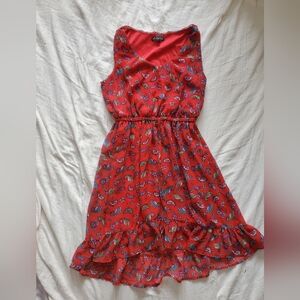 BeBop Vibrant Red Paisley Dress Size M